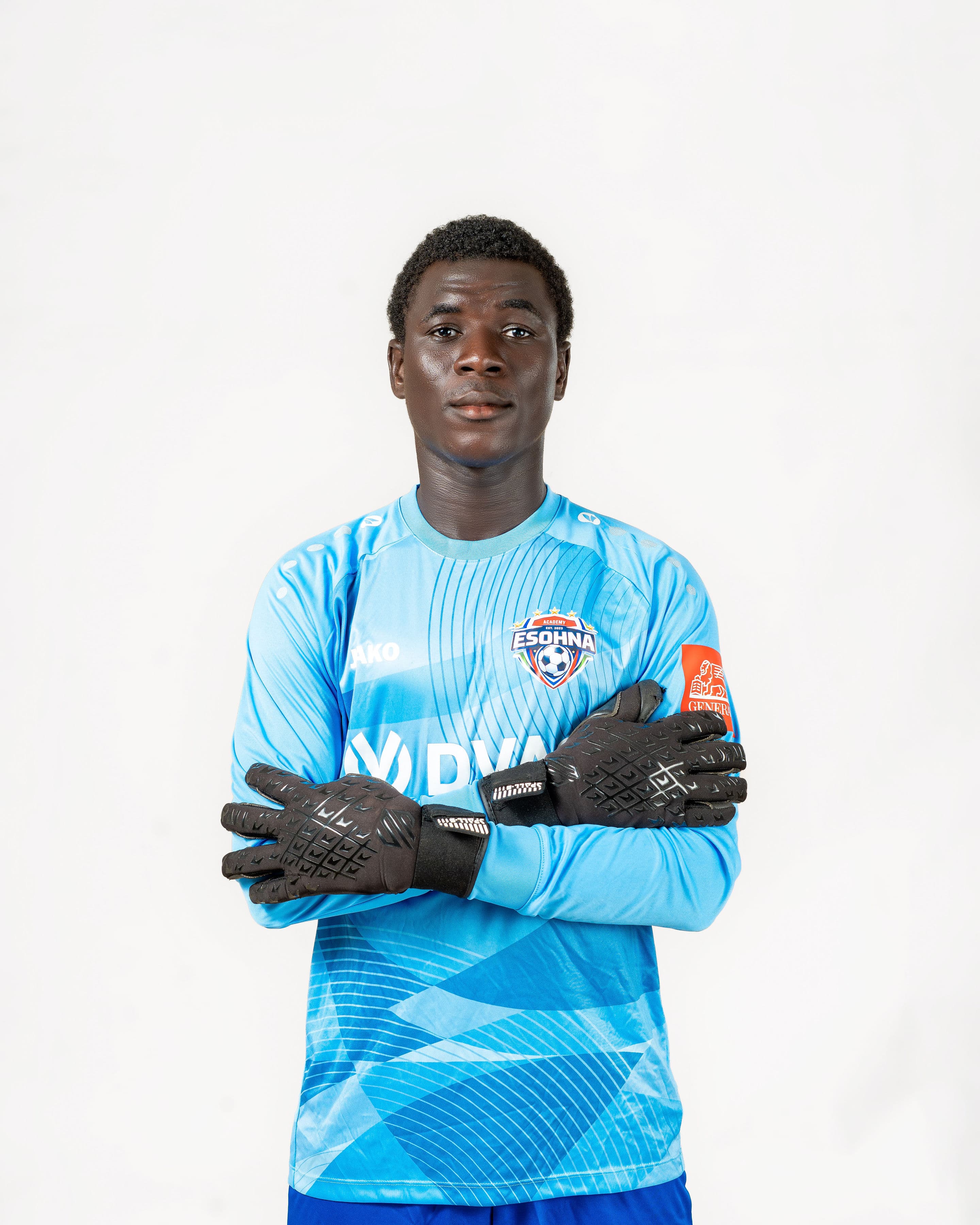 eSohna Academy goalkeeper in blue kit