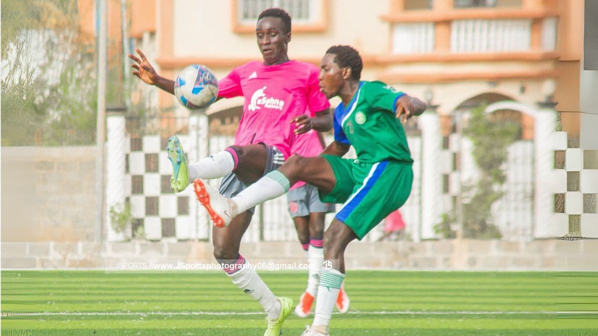 eSohna Academy player challenging for the ball during a football match