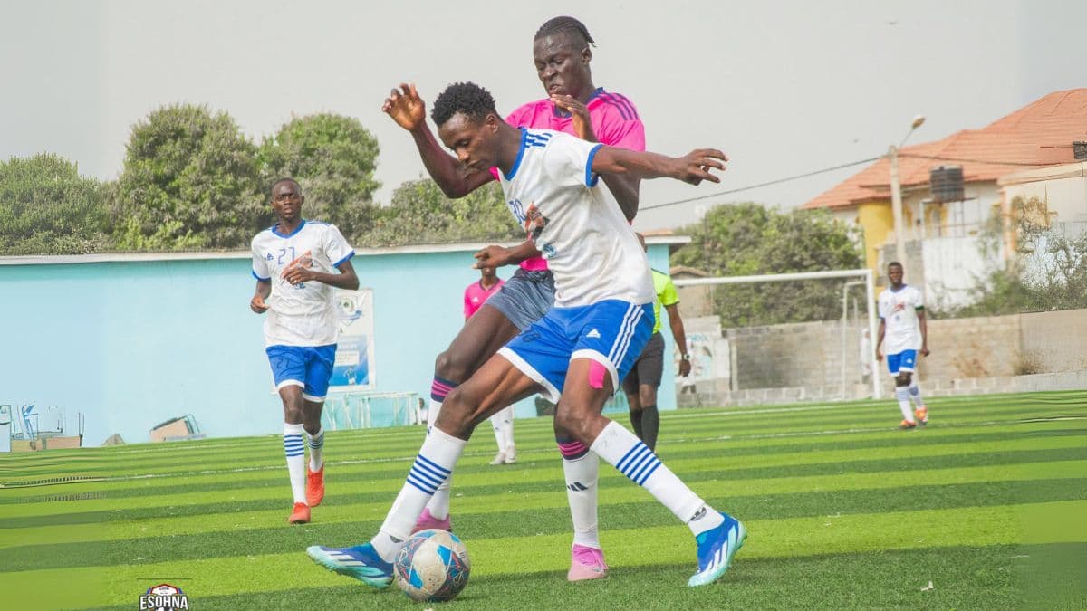 eSohna Academy player contesting the ball during a football match