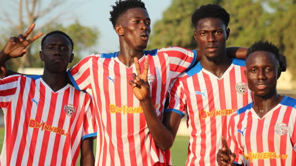 Four eSohna Academy players together after football activity